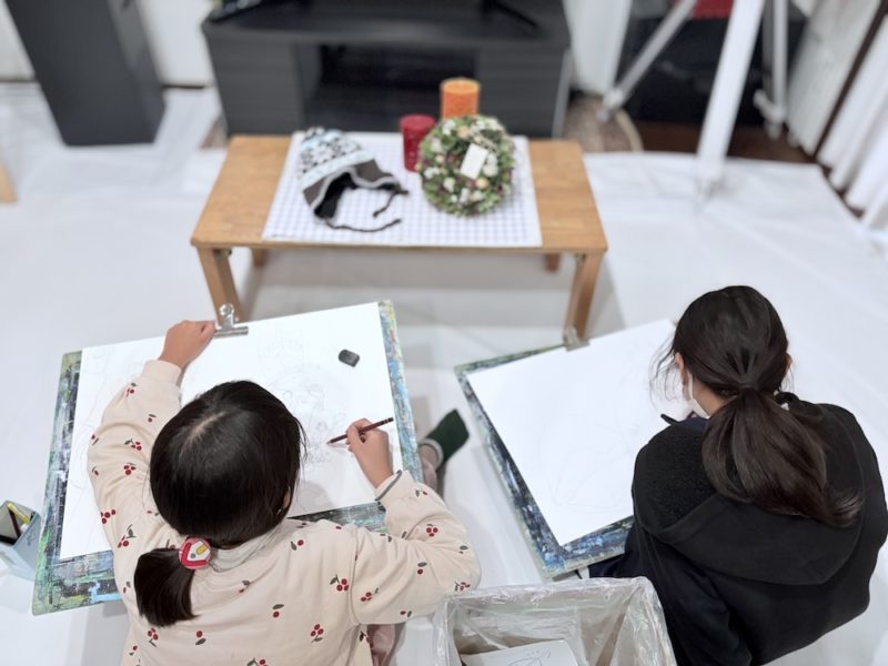 絵画教室アトリエココラボレッスン風景