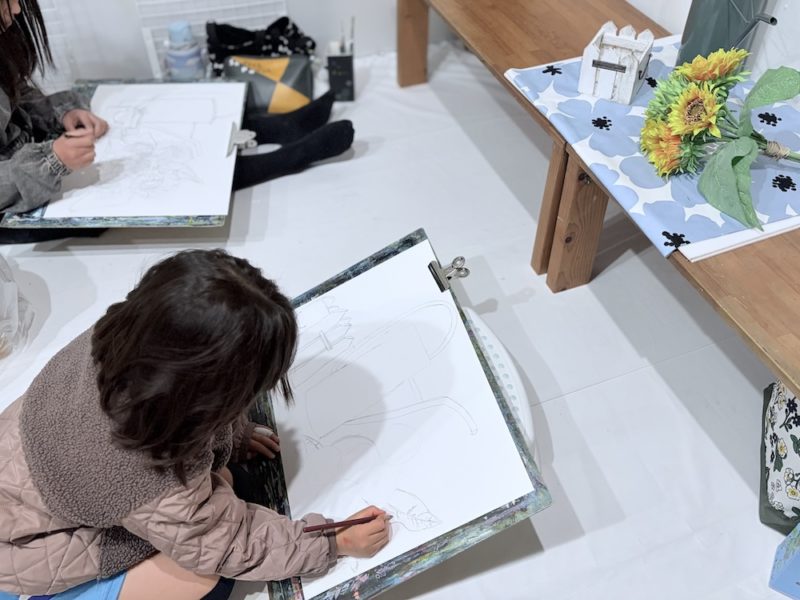 絵画教室アトリエココラボレッスン風景